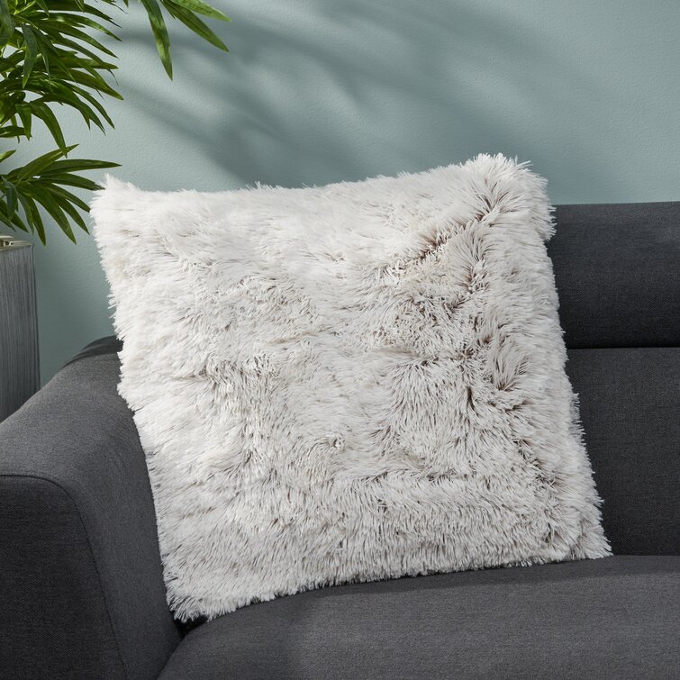 White fluffy best sale throw pillow